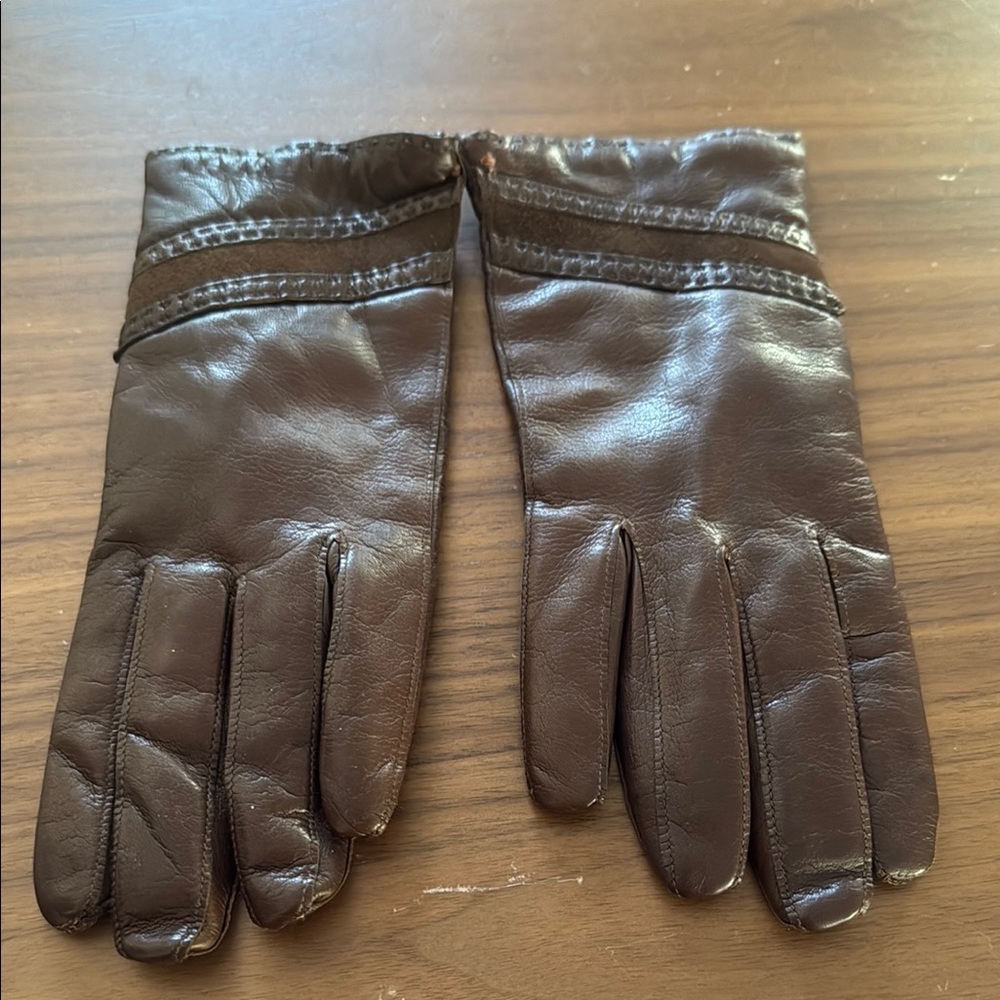 Dark Brown Leather Gloves